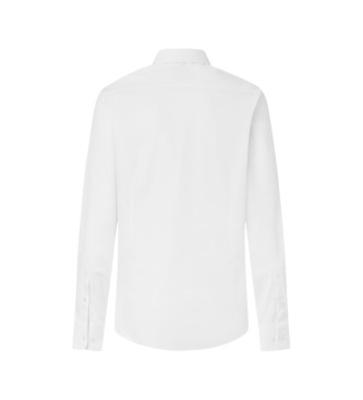 Hackett London camisa texturizada sólida fit tailored blanco