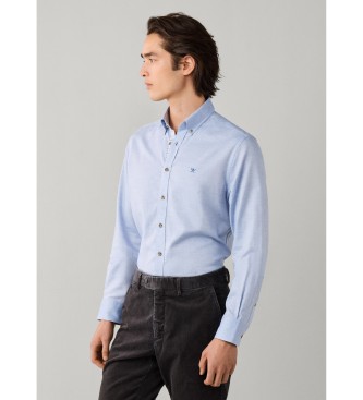 Hackett London Camisa Flannel Multi Trim azul claro