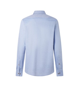 Hackett London Camisa Flannel Multi Trim azul claro