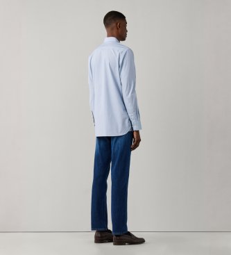 Hackett London Mini Geo Print Hemd blau