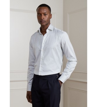 Hackett London chemise sergé rayures coupe ajustée verte