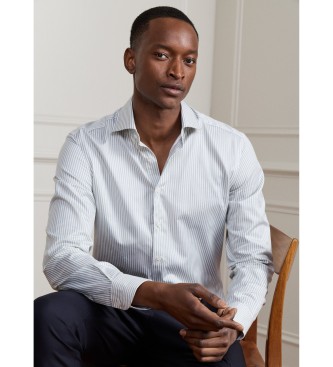 Hackett London chemise sergé rayures coupe ajustée verte