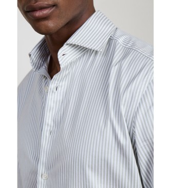 Hackett London chemise sergé rayures coupe ajustée verte
