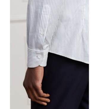 Hackett London chemise sergé rayures coupe ajustée verte