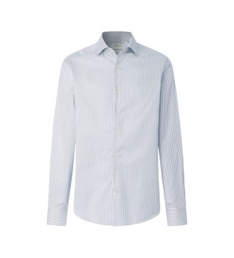 Hackett London chemise sergé rayures coupe ajustée verte
