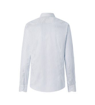 Hackett London chemise sergé rayures coupe ajustée verte