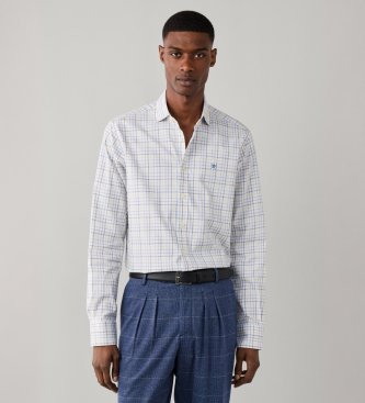 Hackett London Blaues Hemd Three Col Tattersall