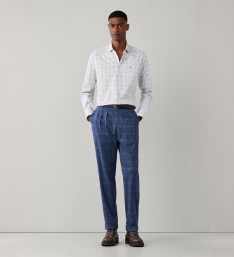 Hackett London Blaues Hemd Three Col Tattersall