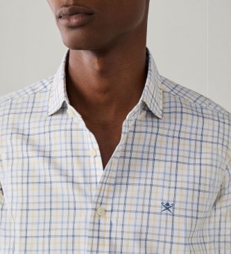 Hackett London Blaues Hemd Three Col Tattersall