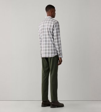 Hackett London Kariertes Flanellhemd in Tailored Fit, grau