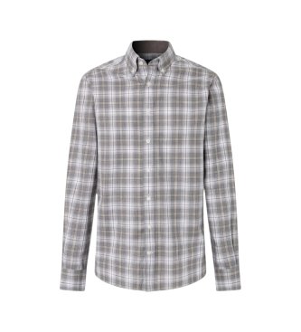 Hackett London Kariertes Flanellhemd in Tailored Fit, grau
