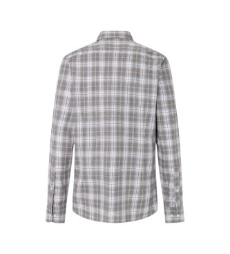 Hackett London Kariertes Flanellhemd in Tailored Fit, grau