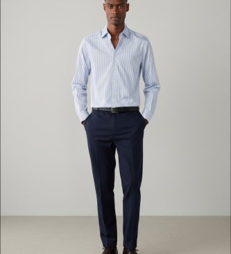 Hackett London Camicia Trio Stripe blu