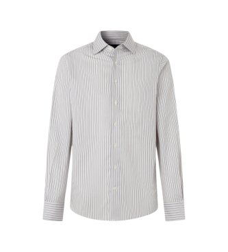 Hackett London Gestreiftes Hemd dreifarbig Classic Fit grau