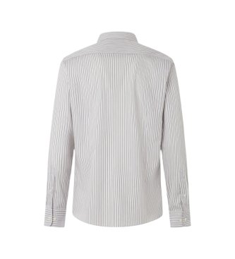 Hackett London Gestreiftes Hemd dreifarbig Classic Fit grau