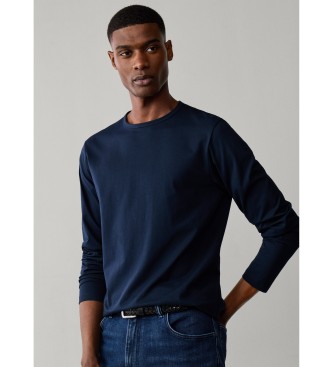 Hackett London Maglietta a maniche lunghe Pima blu marino