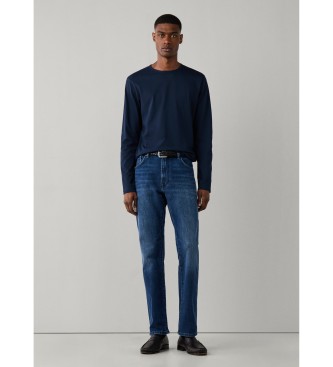 Hackett London Maglietta a maniche lunghe Pima blu marino