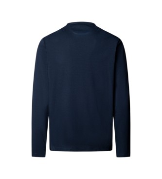 Hackett London Maglietta a maniche lunghe Pima blu marino