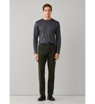 Hackett London Maglietta a maniche lunghe Pima grigia