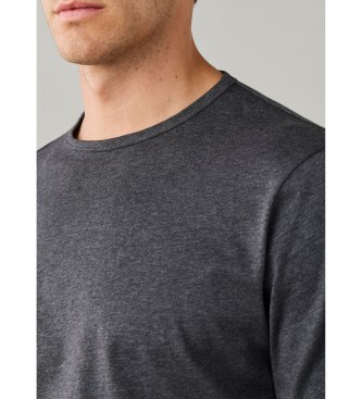 Hackett London Maglietta a maniche lunghe Pima grigia