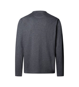 Hackett London Maglietta a maniche lunghe Pima grigia