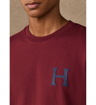 Hackett London T-shirt H Back Logo bordeaux