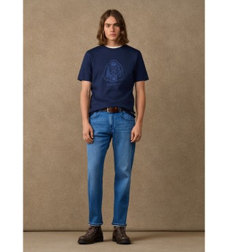 Hackett London Koszulka H Logo granatowa