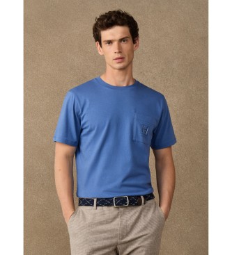 Hackett London T-shirt blu con tasca H