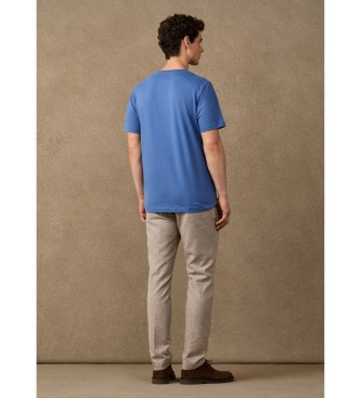 Hackett London T-shirt blu con tasca H
