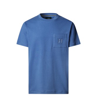 Hackett London T-shirt blu con tasca H