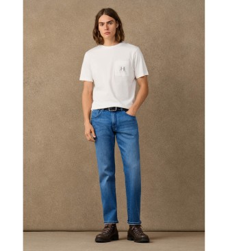 Hackett London T-shirt color bianco sporco con tasca H