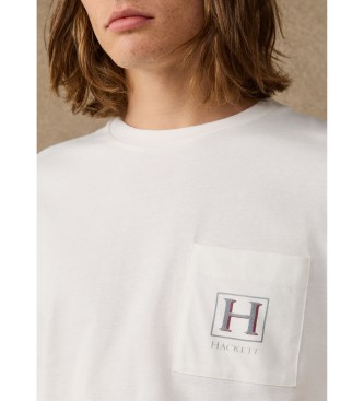 Hackett London T-shirt color bianco sporco con tasca H