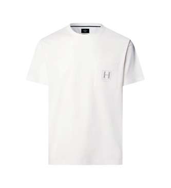 Hackett London T-shirt color bianco sporco con tasca H