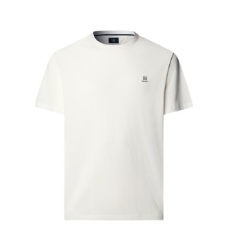 Hackett London T-shirt con piccolo logo H, color bianco sporco