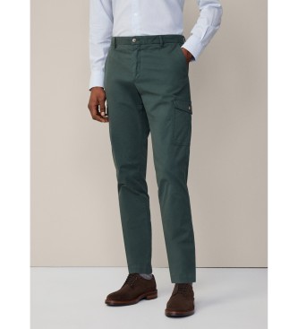 Hackett London Calas cargo em lona verde