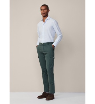 Hackett London Calas cargo em lona verde