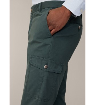 Hackett London Calas cargo em lona verde