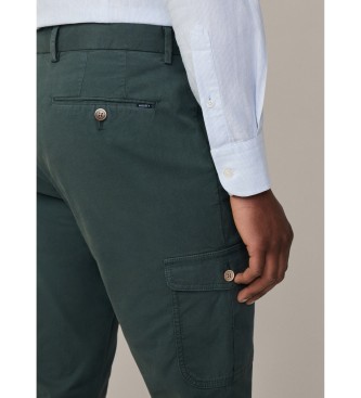 Hackett London Calas cargo em lona verde