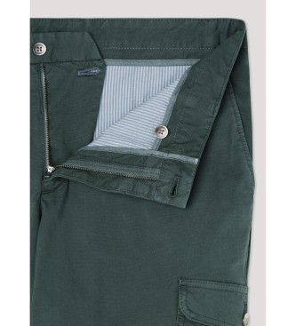 Hackett London Calas cargo em lona verde