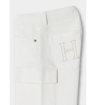 Hackett London Short en jean cargo blanc