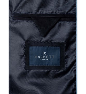 Hackett London Colete de pele Rib marinho