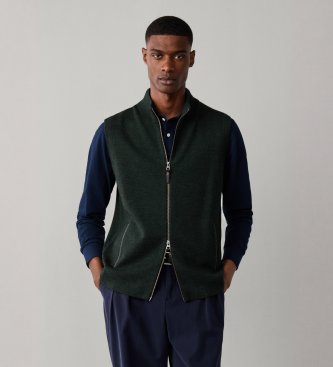 Hackett London Colete de malha Milano verde