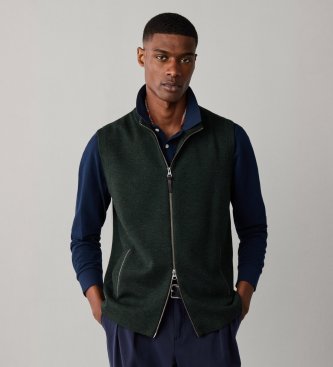 Hackett London Colete de malha Milano verde