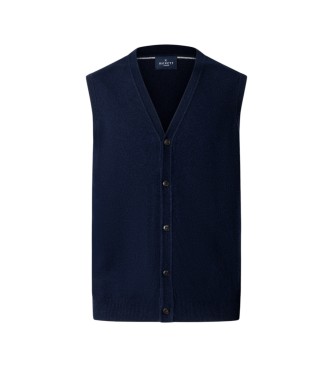 Hackett London Gilet Merino Cash Mix marine