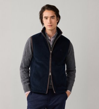 Hackett London Colete Polar Fleece azul-marinho