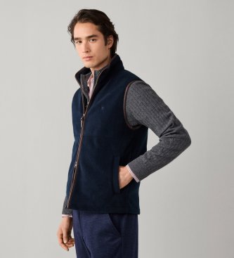 Hackett London Colete Polar Fleece azul-marinho