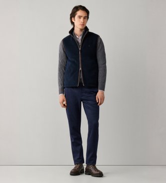 Hackett London Colete Polar Fleece azul-marinho