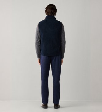 Hackett London Colete Polar Fleece azul-marinho