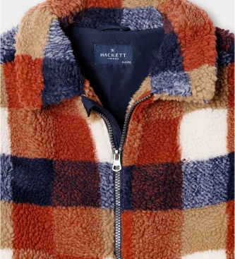 Hackett London Casaco Borg Check laranja