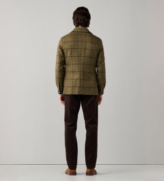Hackett London Veste Green Tattersall verte